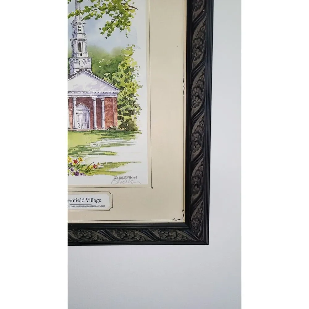 Signed Henry Ford Museum & Greenfield Village Watercolor Print By Gary Robertson